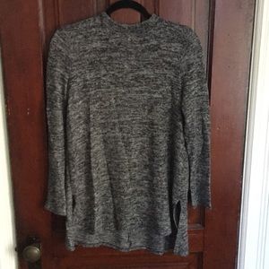 Grey crew neck sweater with back detail